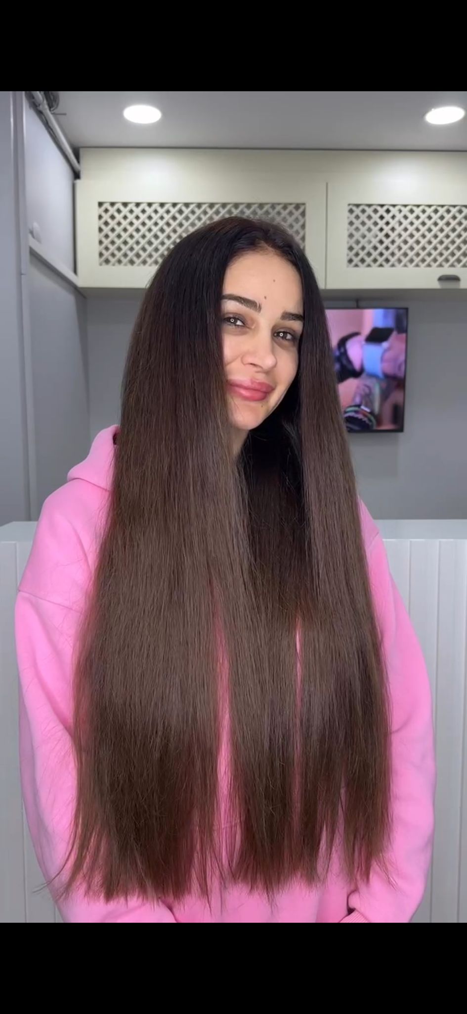 Koyu kahve çok uzun düz saç kaynak